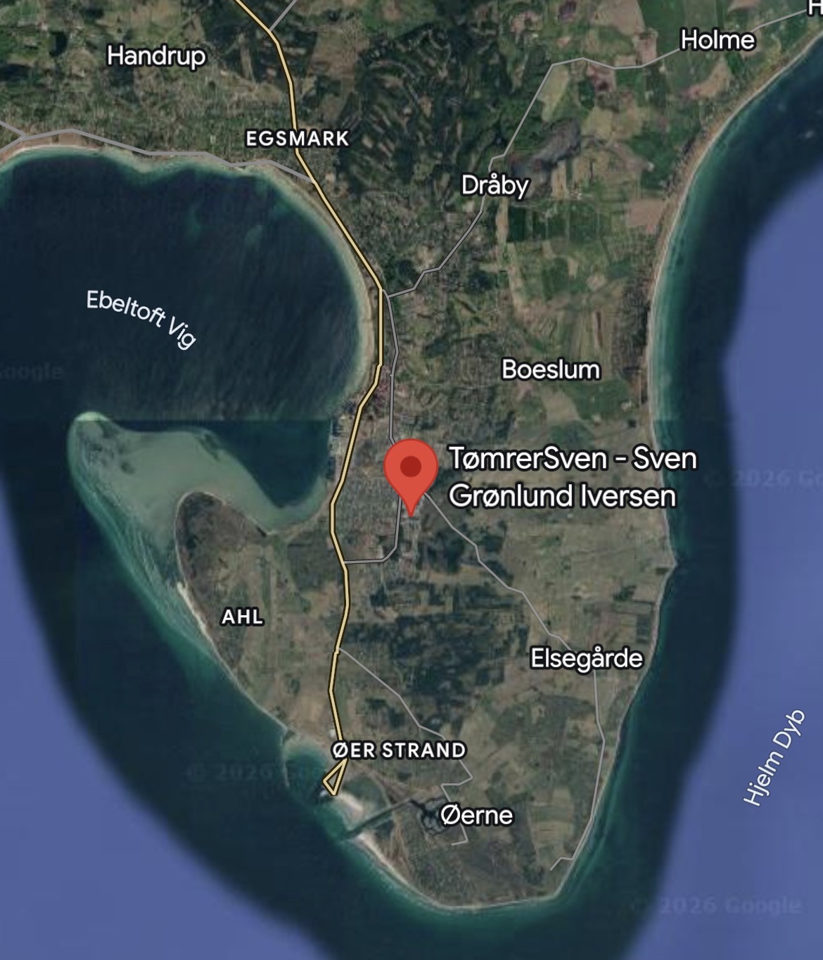 TømrerSvens adresse. Martin Hansens Vej 25, 8400 Ebeltoft. Google maps. Kort